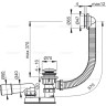 Сифон ALCAPLAST A505KM-100 для ванны click/clack металл/пластик, длина 100 см