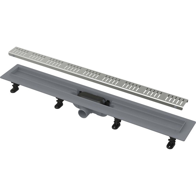 Водоотводящий желоб ALCAPLAST APZ10 SIMPLE AG100401850 с порогами для перфорированной решетки