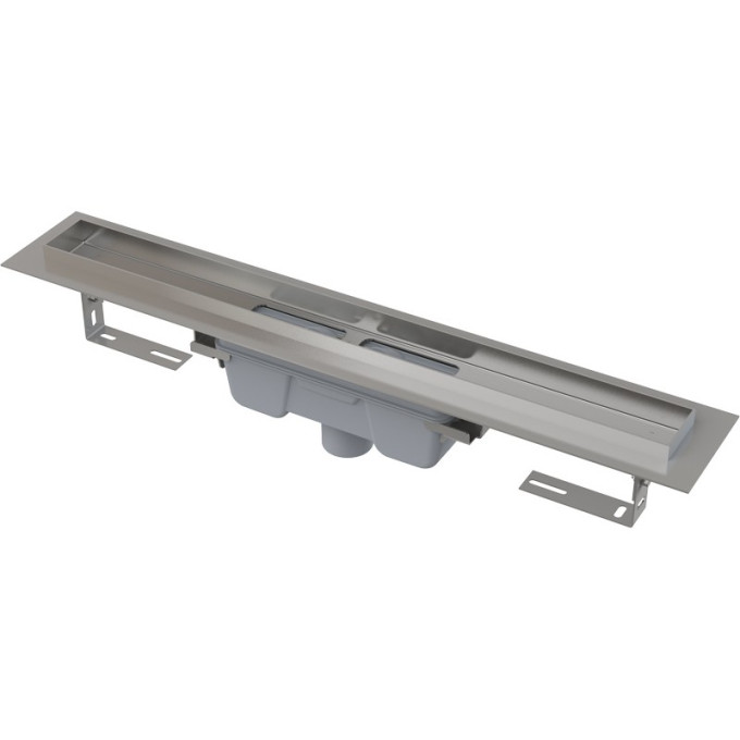 Водоотводящий желоб с порогами ALCAPLAST APZ6 PROFESSIONAL для цельной решетки, с вертикальным сливом APZ1006-750